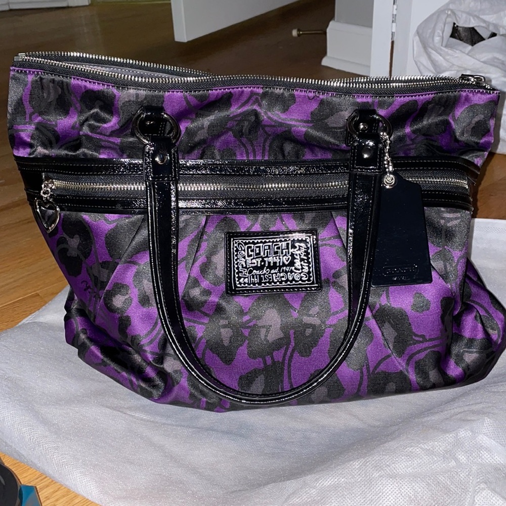 Leopard print coach purse